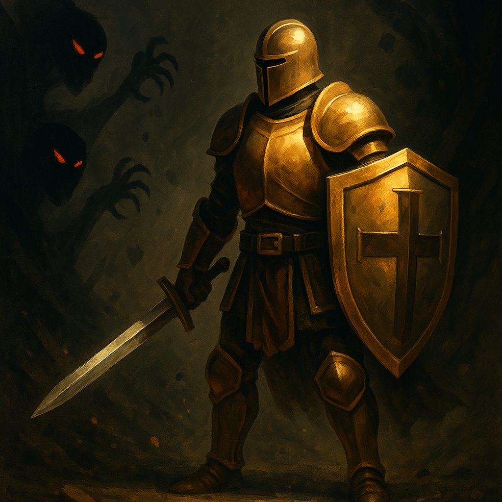 Father in the Armor of God protecting his family
